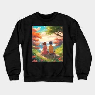 couple in anime style Crewneck Sweatshirt